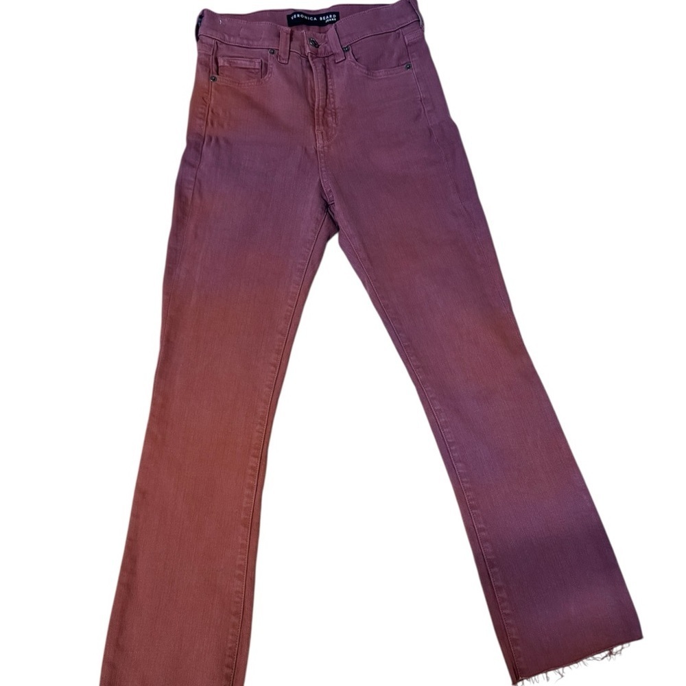 Veronica Beard Jeans in Burgundy - Picture 2 of 10